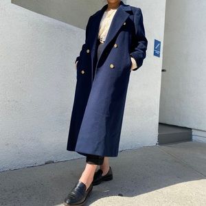 Vintage Midnight Blue Wool Coat